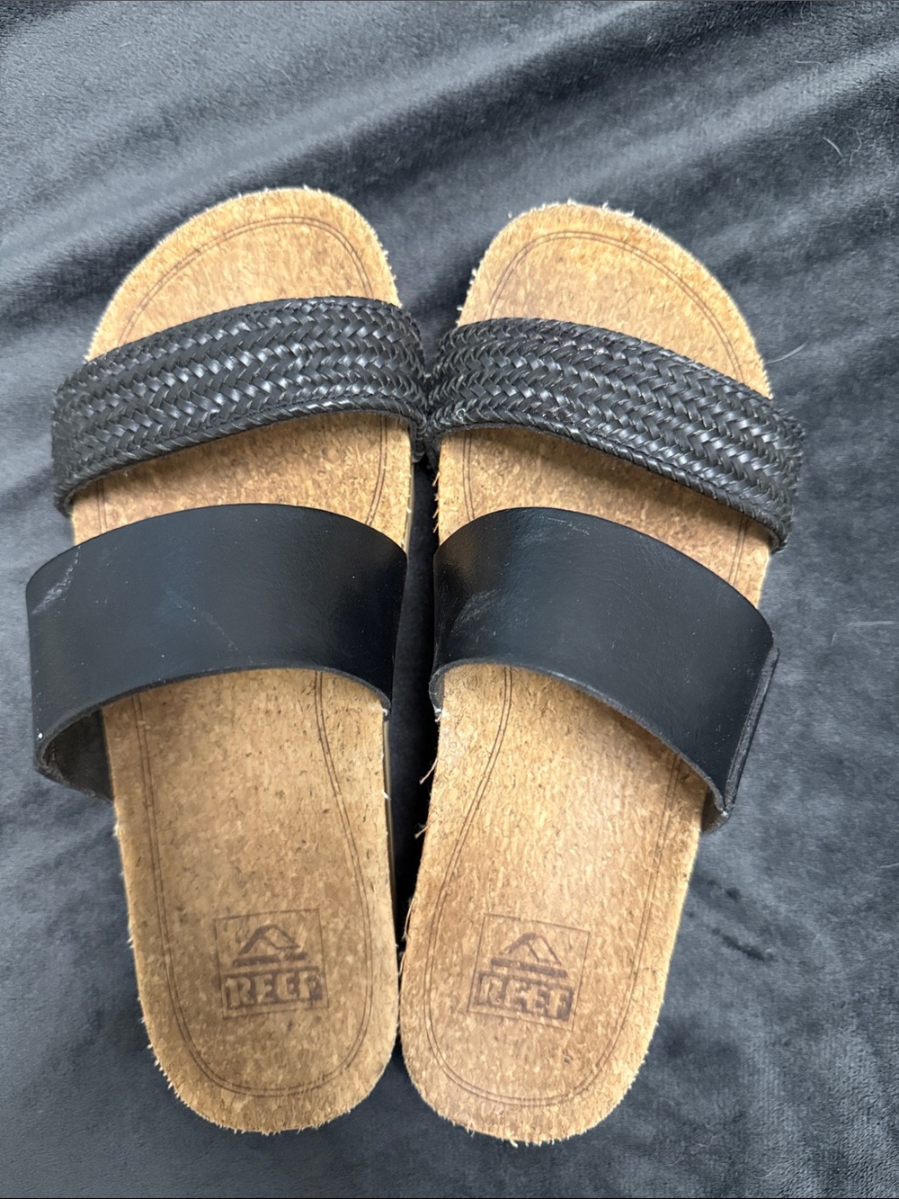 Reef Women's Black Dual-Strap Slide Sandals